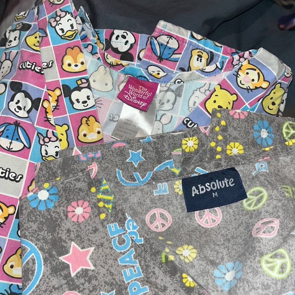 Scrubs ✨2for1✨Sale🙌💕Scrubs Disney characters & Peace Signs and stars ✨ ✨✨